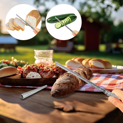 Quanqiuyi Stainless Steel Blade, Outdoor Portable Stainless Steel Mini Stick Fruit Knife, All Steel Fancy Letter Opener Envelope, Multipurpose Survival Tactical Knife 9.5 Inch