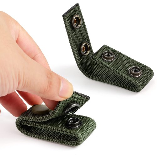FRTKK Duty Belt Keeper with Double Snaps for 2¼" Wide Belt, Security Tactical Belt Police Military Equipment Accessories (Ranger Green-4Pack)