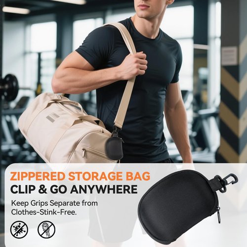 TNSNK Gryp Weight Grip 2 Pack, Rubber Workout Grips (300% Enhanced Friction) Weight Lifting Gloves with Gym Pouch for Men & Women Pull-Ups Deadlifts | Secure Hold & Comfort-Focused