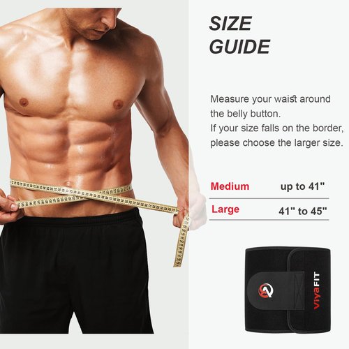 Viyafit Waist Trimmer Belt, Premium Waist Trainer for Women & Men Weight Loss Red