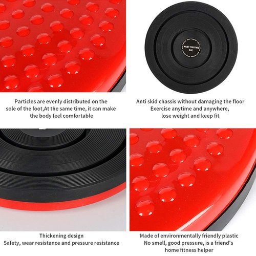 THBII Twisting Waist Disc, Body Shaping Twisting Boards Waist Aerobic Exercise Fitness Slim Machine Rotating Board Female Twister Exercise Sports Equipment (Big Round Beads(Black))