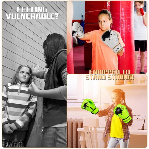 Kids 8oz Boxing Gloves - Suitable for 12-16 Years Old, Great for Training in Kickboxing, Muay Thai & MMA, White