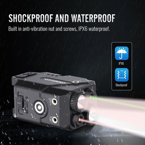 VITOINNO Pistol Light/Green Laser/Infrared (IR) Laser/Infrared (IR) Light 4 in 1 Combo, 350 Lumens Gun Light with Strobe and Level Indicator, Compatible with Picatinny, Magnetic Rechargeable.