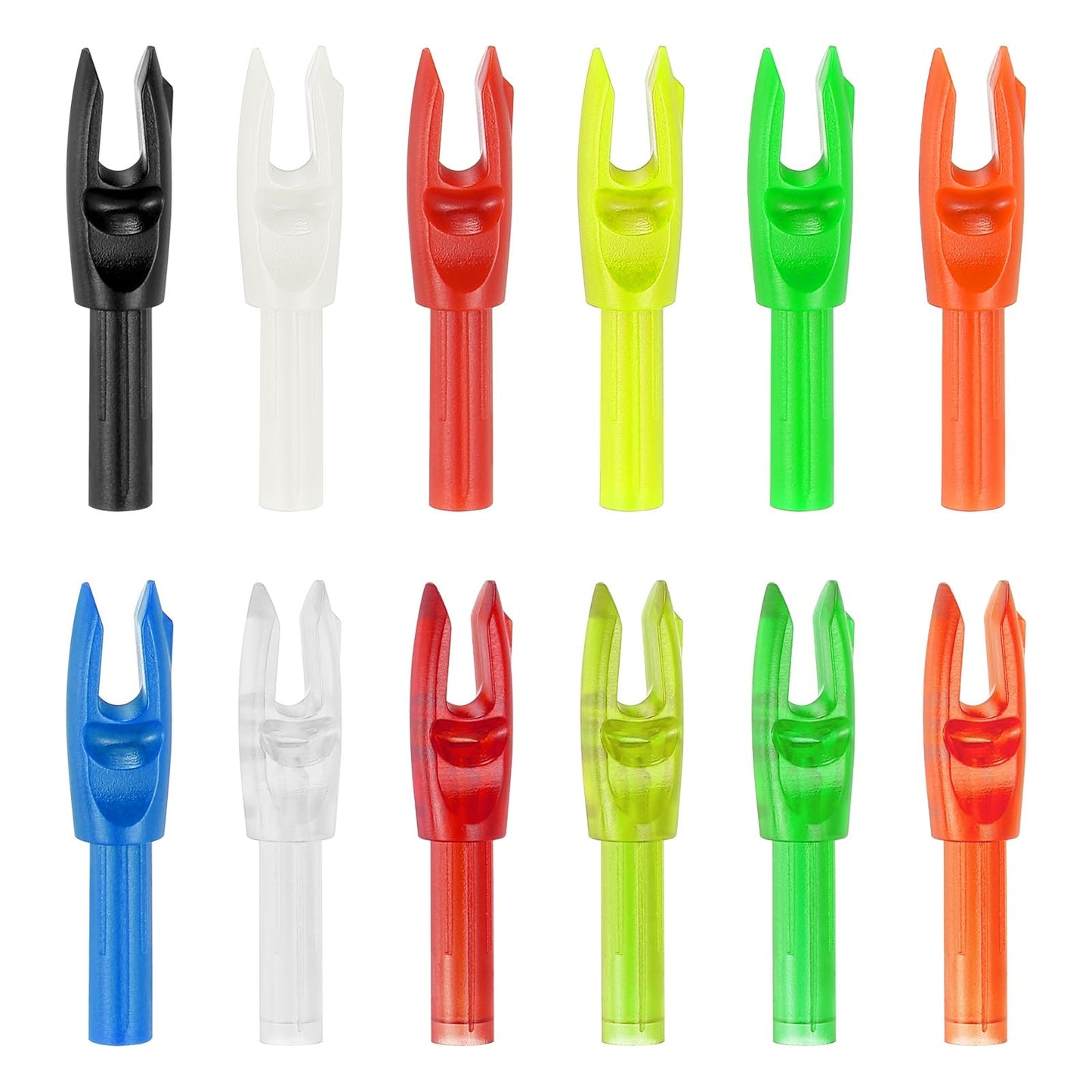 PATIKIL Archery Arrows Nocks 4.2mm, 12 Pack Plastic Insert Arrow Nock Replacement Arrow Tails for Hunting Shooting Compound Recurve Bow, Multicolor