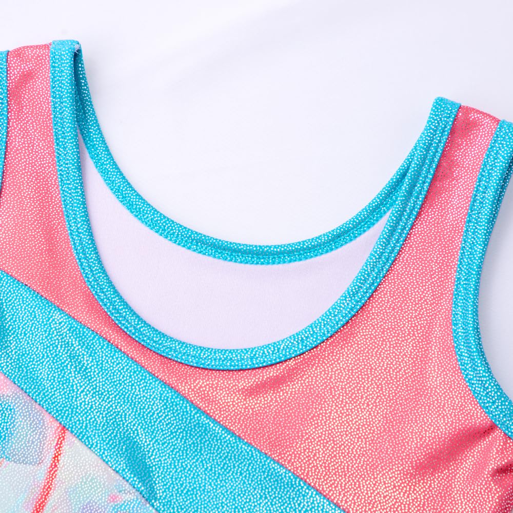 HOZIY Girls Gymnastics Practice Leotards for Girls 3t 4t Coral Floral Equipments Kids Leo Orange Leotardos De Gimnasia Para Niñas