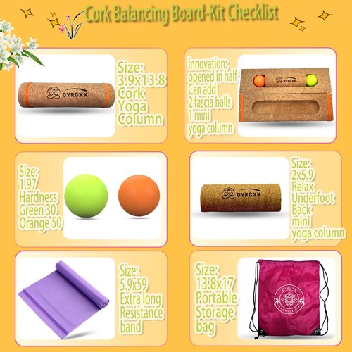 Balance Board - Cork Balancing Board, Foot Strengthener for Enhanced Foot Function, Unique Design for Balance Stability, Improve Mobility, Foot Strength, Balance Trainer - Prevent Falls (Cork-35cm)