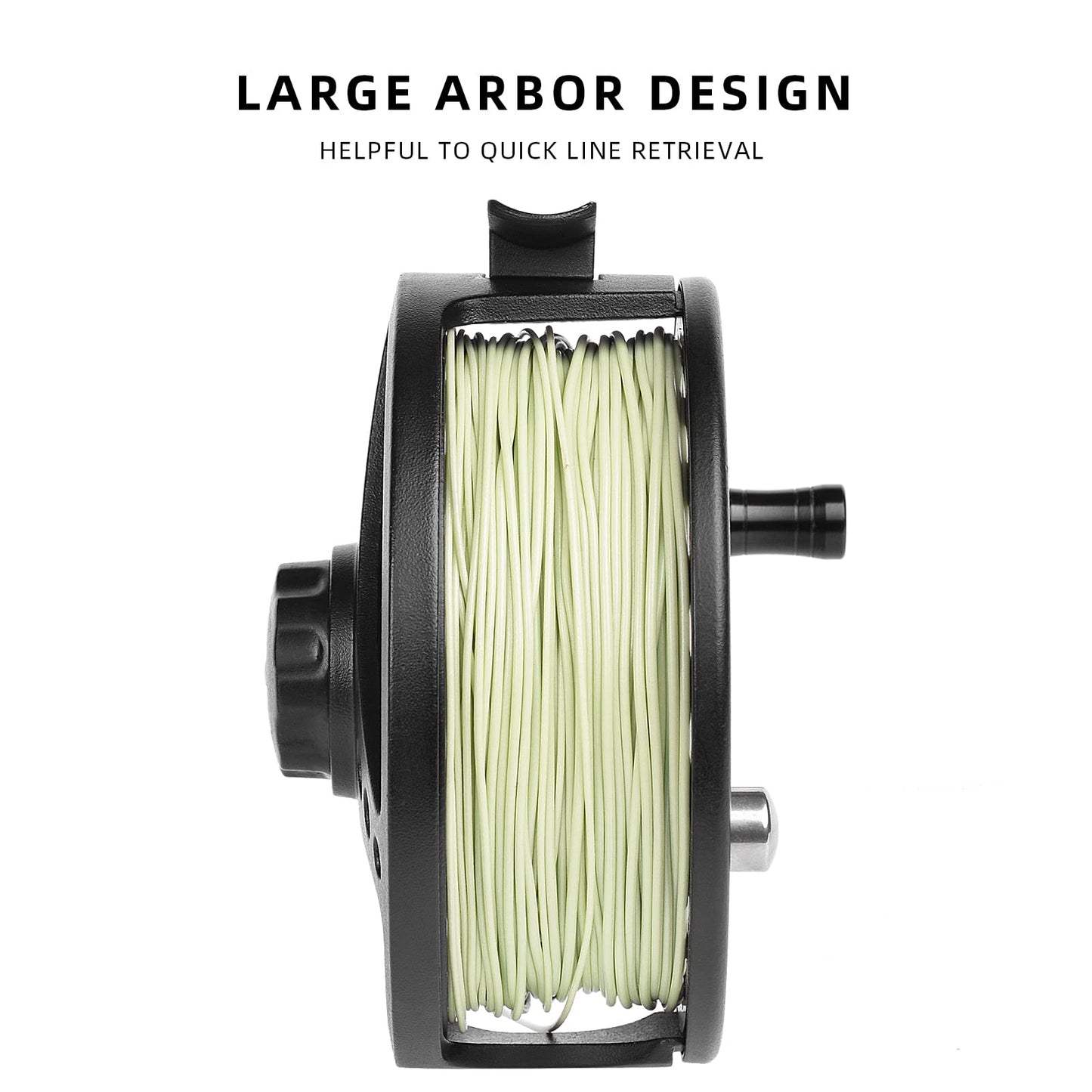 SF Large Arbor Fly Fishing Reel with Aluminum Alloy Body 5/6wt Die-Cast Fly Reel Matt Black