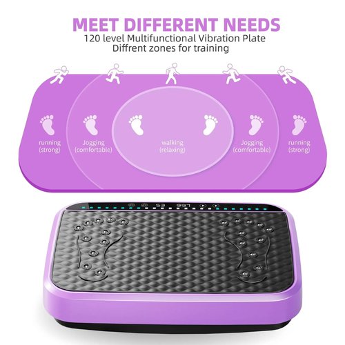 Vibration Plate Exercise Machine, Whole Body Fitness Platform for Lymphatic Drainage, Vibrating Shaker Board with 120 Speed Levels, Weight Loss and Fat Burner Workout Equipment for Women and Men