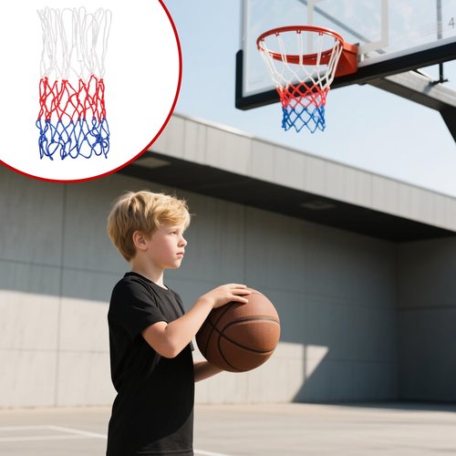 BOHUIZ 4 Pcs Small Net Replacement for 8 Loops Mini Basketball Hoop, Rainproof Sunscreen for All-Weather 8"-10.25" Rims Basketball Hoop Net for Indoor and Outdoor Replacement Net