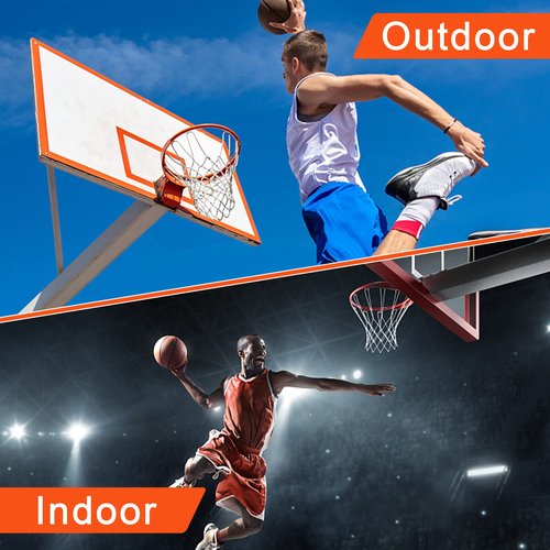[2 Packs] Sieqioor Professional Basketball Net Replacement Heavy Duty, Durable Basketball Nets in All Weather Anti Whip, Fits Standard Indoor Outdoor Rims 12 Loops (White) with Basketball net Bag