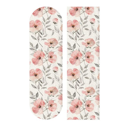 Bolaz Skateboard Grip Tape Sheet Design Deck Longboard Griptape Pastel Pink Flower Non Slip Tape Waterproof Sandpaper Scooter 33" x 9"
