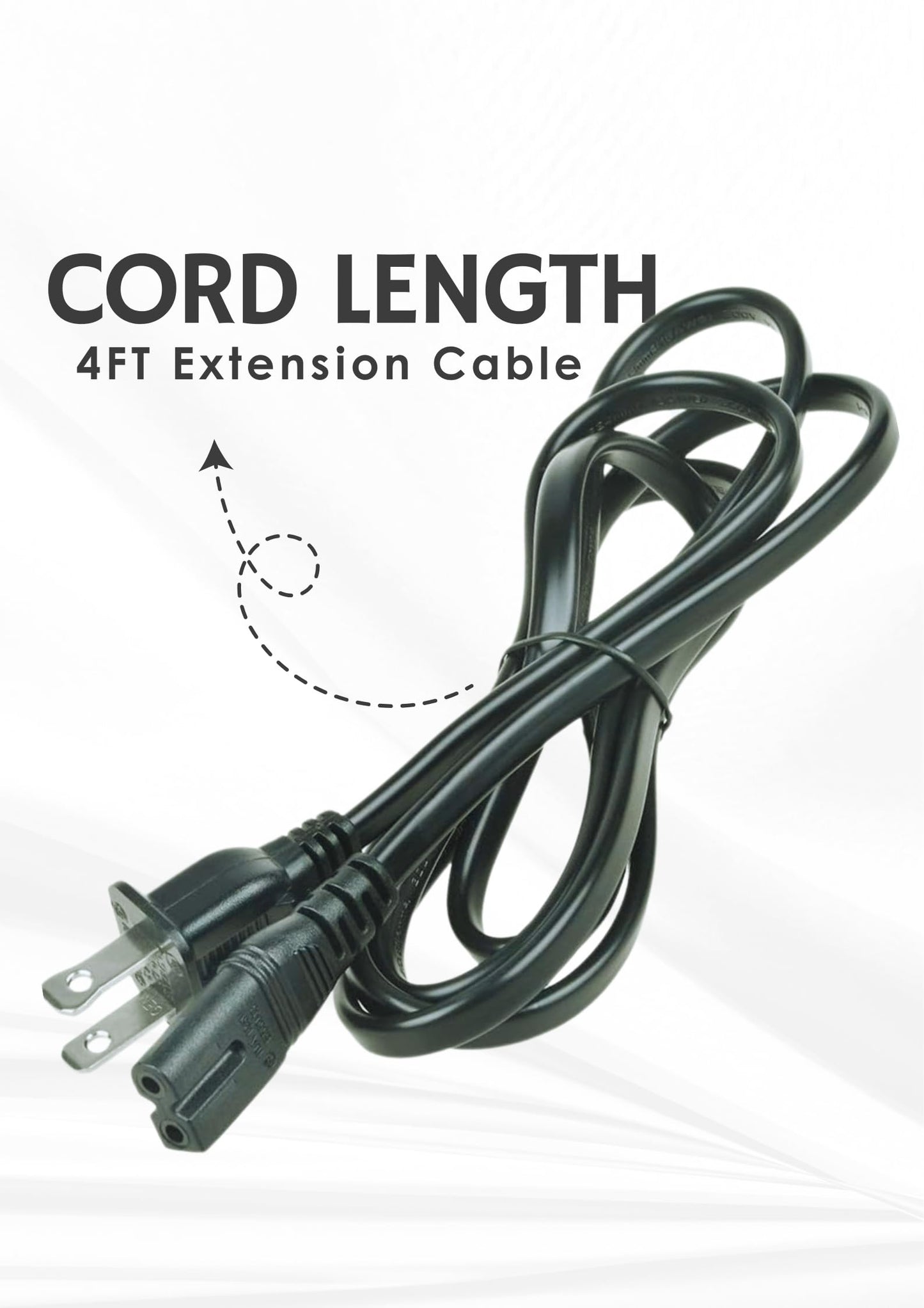 Durable Replacement AC Power Cord for MegaWise Vacuum Sealer Machines – 4FT Extension Cable with Secure WD-01 Plug & WD-23 Socket, Safe & Reliable Power Connection