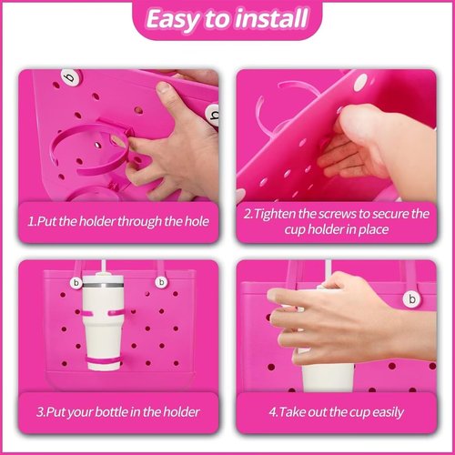 Cup Holder for Bogg Bag,Fits 30oz 40oz Stanley, Adjustable Insert Drink Holder Compatible with Bogg Bag,Foldable Water Bottle Holder Attachment for Bogg Bag Accessories