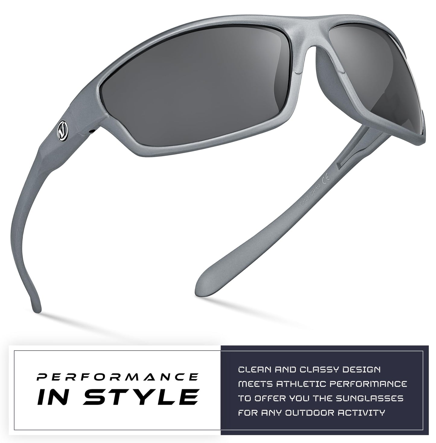 Nitrogen Polarized Wrap Around Sport Sunglasses for Men Women UV400 Driving Fishing Running Sun Glasses