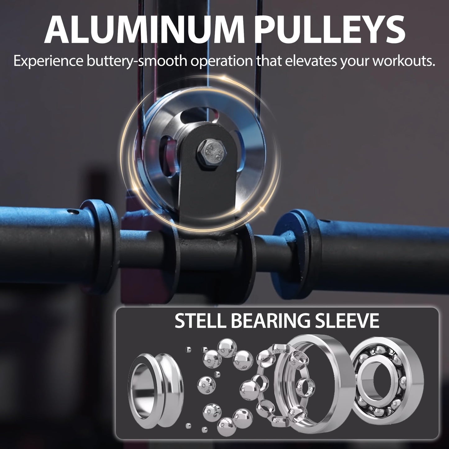 Mikolo Aluminum Pulleys for Gym Equipment 18PCS Power Rack Pulley Attachment, 90mm Aluminum Alloy Bearing Gym Pulley Wheel for Home Gym