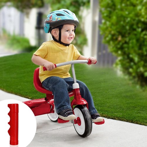 Handlebar Grips Compatible with Radio Flyer Tricycle, 3/4 Inch Bicycle Grip, Kids Non-Slip-Bicycle Handlebar Grips, 1 Pair Red Tricycle HandlebarGrips