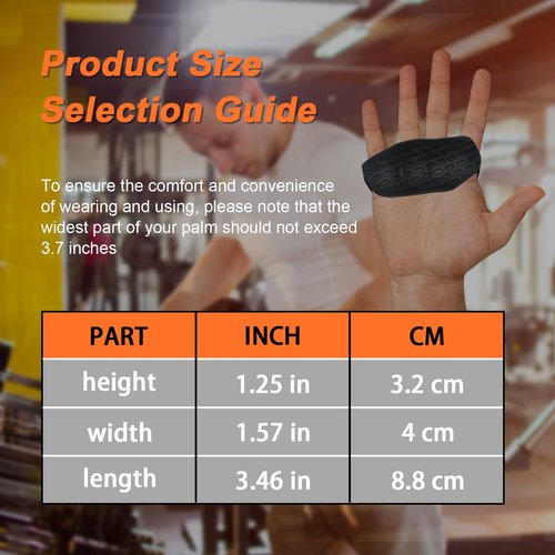 DecrPlus Rypt Grip for Weight Lifting Deadlift Rows-Rubber Anti-Slip Ergonomic Lifting Gloves for Men and Women Training Palm Protectors for Gym Intensive Training and Exercise ﻿ (Black)