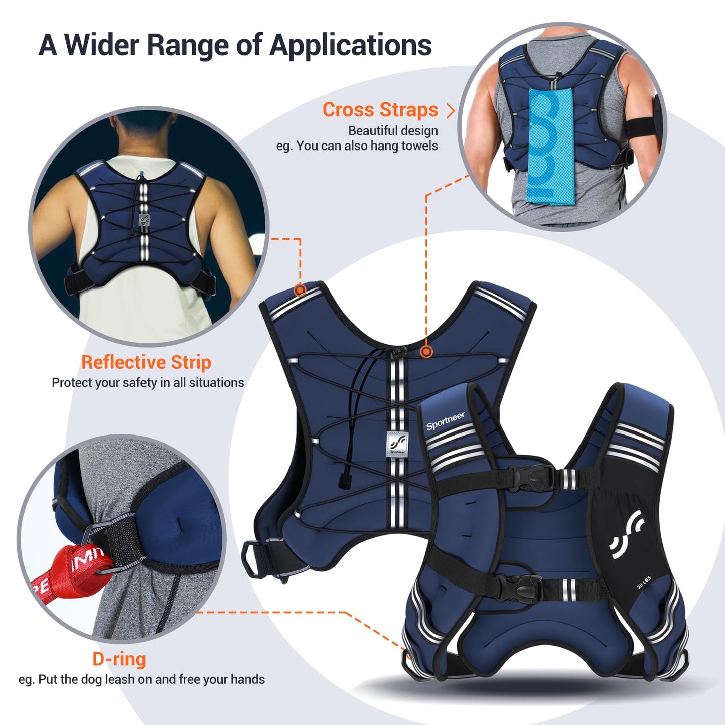 Sportneer Weighted Vest for Women 20lb Walking Weight Vest with Phone Bag