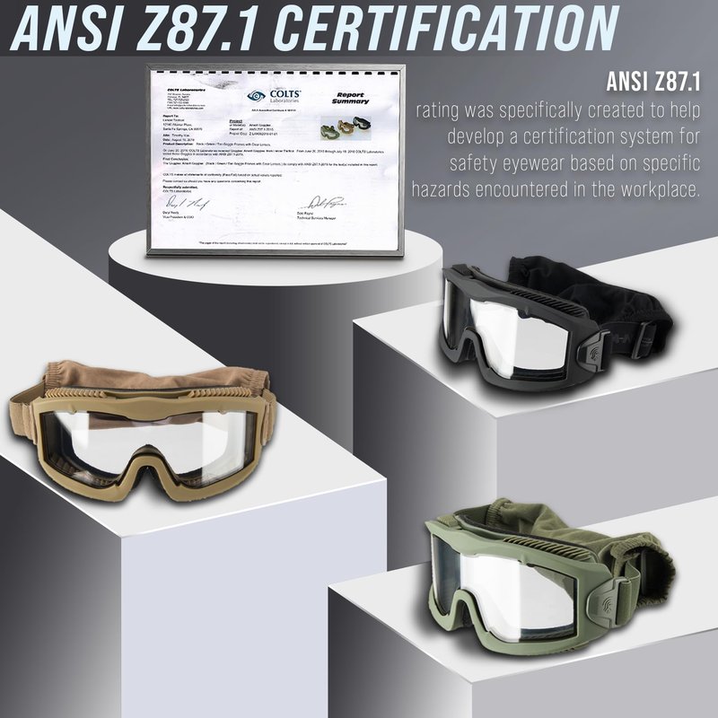 Lancer Tactical AERO Airsoft Tactical Safety Goggles -3mm Dual Pane Lens, Anti-Fog Glasses for Hunting and Cycling-One Len (Black)