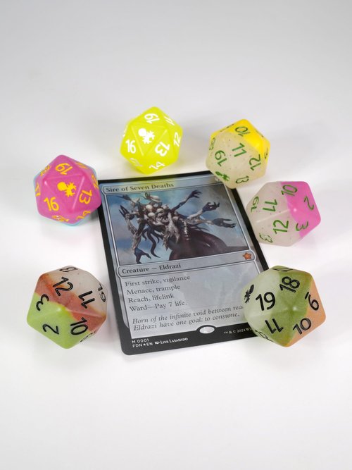 Pink Dragon Fruit Glow in The Dark Spindown D20 by Kraken Dice