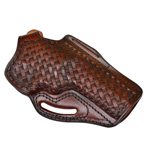 Thumb Break Leather Holster for Taurus 856 Defender 3" Barrel - Basket Weave - Genuine Leather - Right or Left Handed (Right)