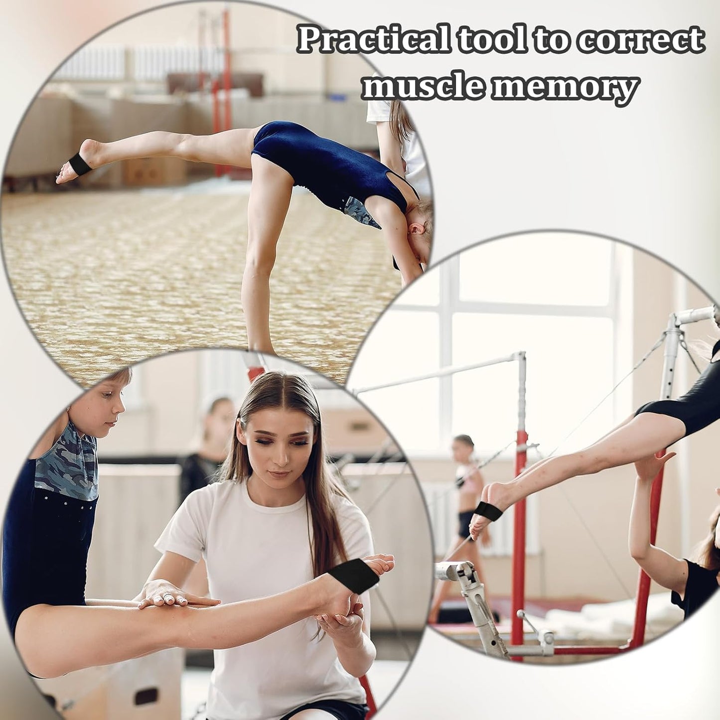 2Pair Back Handspring Trainer, Gymnastics Sticky Toes Gymnastics Tumbling Trainer, Adjustable Bands, Gymnastic Equipment for Home, Gymnastic Stuff