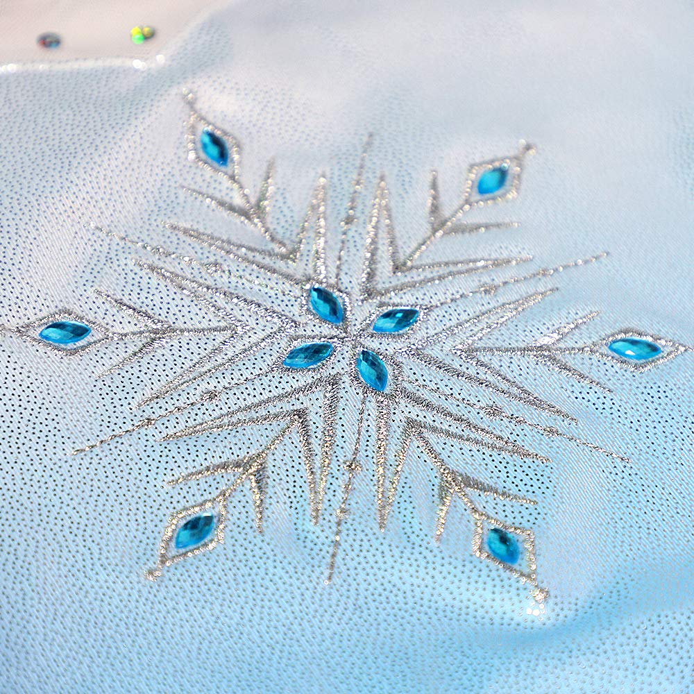 HOZIY Blue Leotards for Girls Gymnastics Size 10-12 11-12 Years Old Rhinestone Snowflake Sparkly Mesh Sequins Strap Dance Tumbling Outfits White