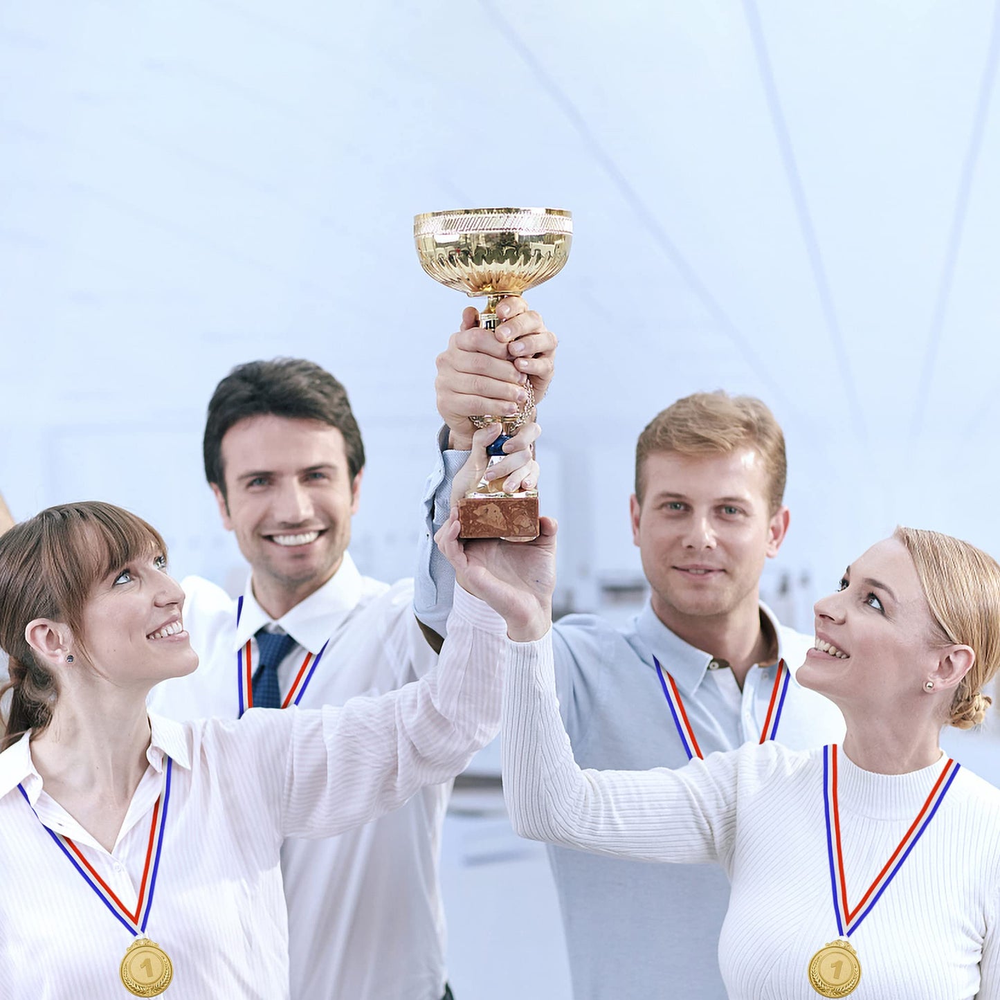 IHPUKIDI 12 Pieces Gold Silver Bronze Award Medals, Olympic Style Winner Medals Gold Silver Bronze Prizes for Sports, Competitions, Party Favors, 2 Inches