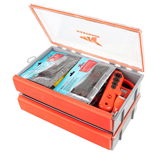 KastKing HyperSeal Waterproof Tackle Box, 3700 Deep Tackle Trays, Fishing Tackle Box Organizer With Exterior Stickers, Fishing Gear & Fishing Accessories Storage