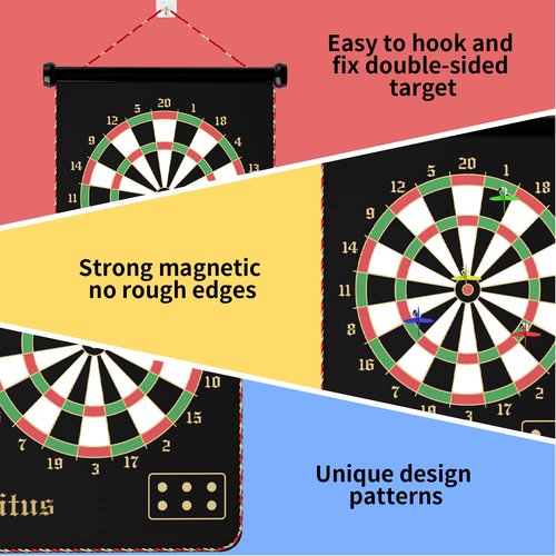 Gitus Magnetic Dart Board Indoor Outdoor Games for Kids with 12 Darts, Gifts for Teenage Boys Teen Boys Gifts Ideas Toys Gifts for 8 9 10 11 12 13 Year Old Boys Game Room Decor
