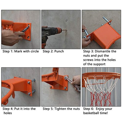 Dream Travel Kids Basketball Rim Goal - Wall Mounted Indoor/Outdoor Hanging Hoop, 32cm/12.6in