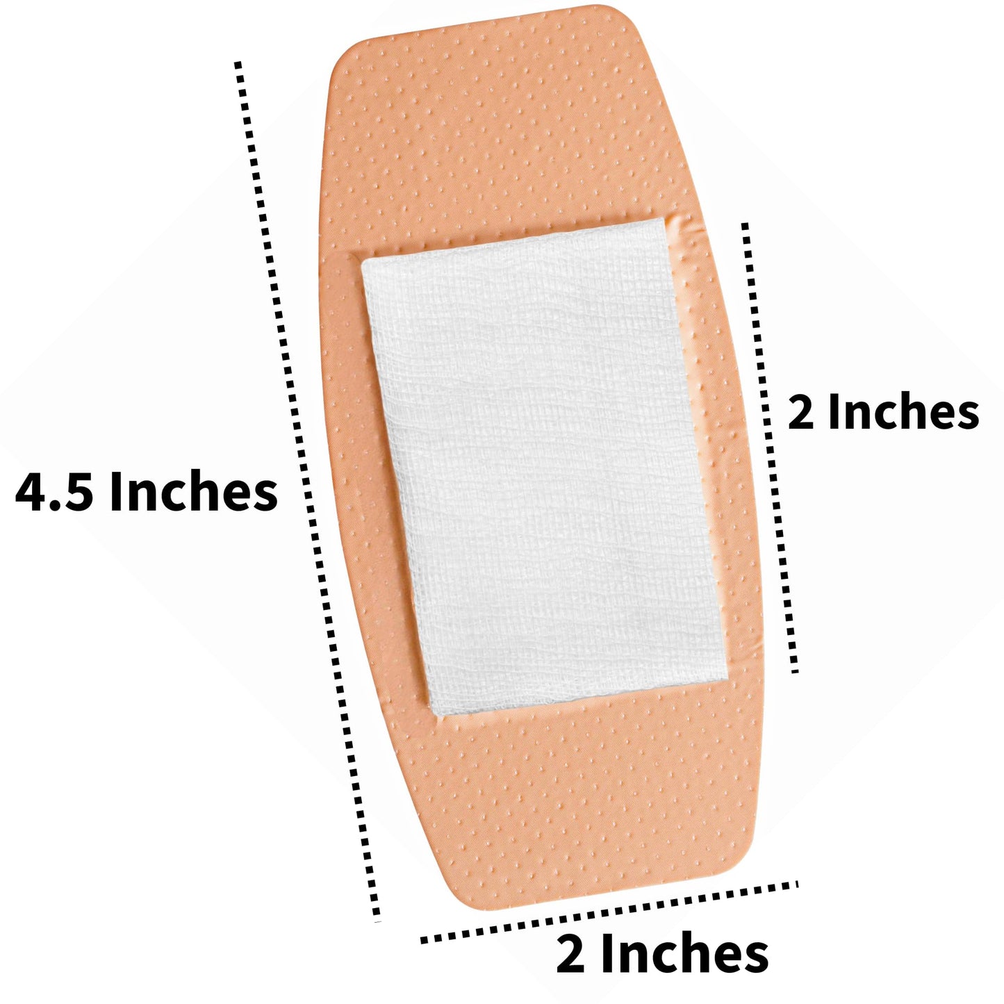 Vakly Extra Large Adhesive Bandages 2 x 4.5 in (100 Pack) – Sterile Sheer Plastic Bandages with Non-Stick Pad, Breathable Flexible 4-Sided Seal, Latex-Free First Aid Wound Care