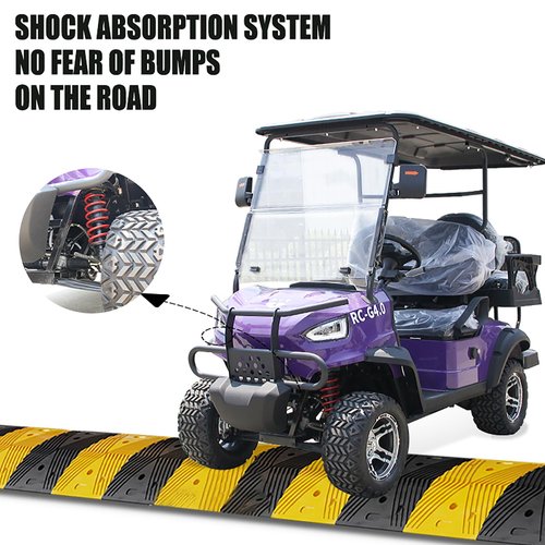 4 Passenger Electric Golf Cart with Battery, Intelligent Charging for 12 Hours Can Travel Up to 50 Miles, Spring Damping, Equipped with Reversing Image, Delivery, US Inventory