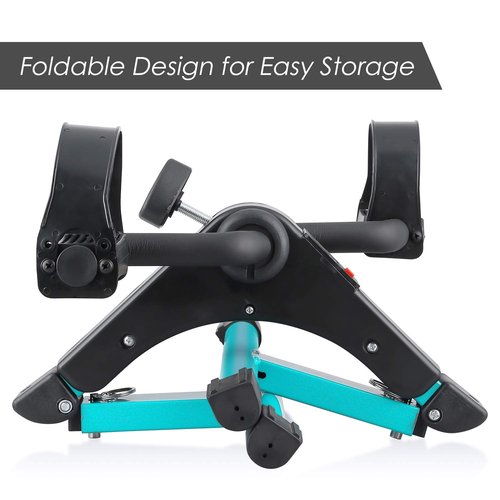 Uten Folding Pedal Exerciser, Under Desk Bike Pedal Exerciser, Mini Under Desk Exercise Bike Foot Hand Cycle Portable, Arm and Leg Exercise Peddler Machine with LCD Monitor, Leg Exercise Equipment