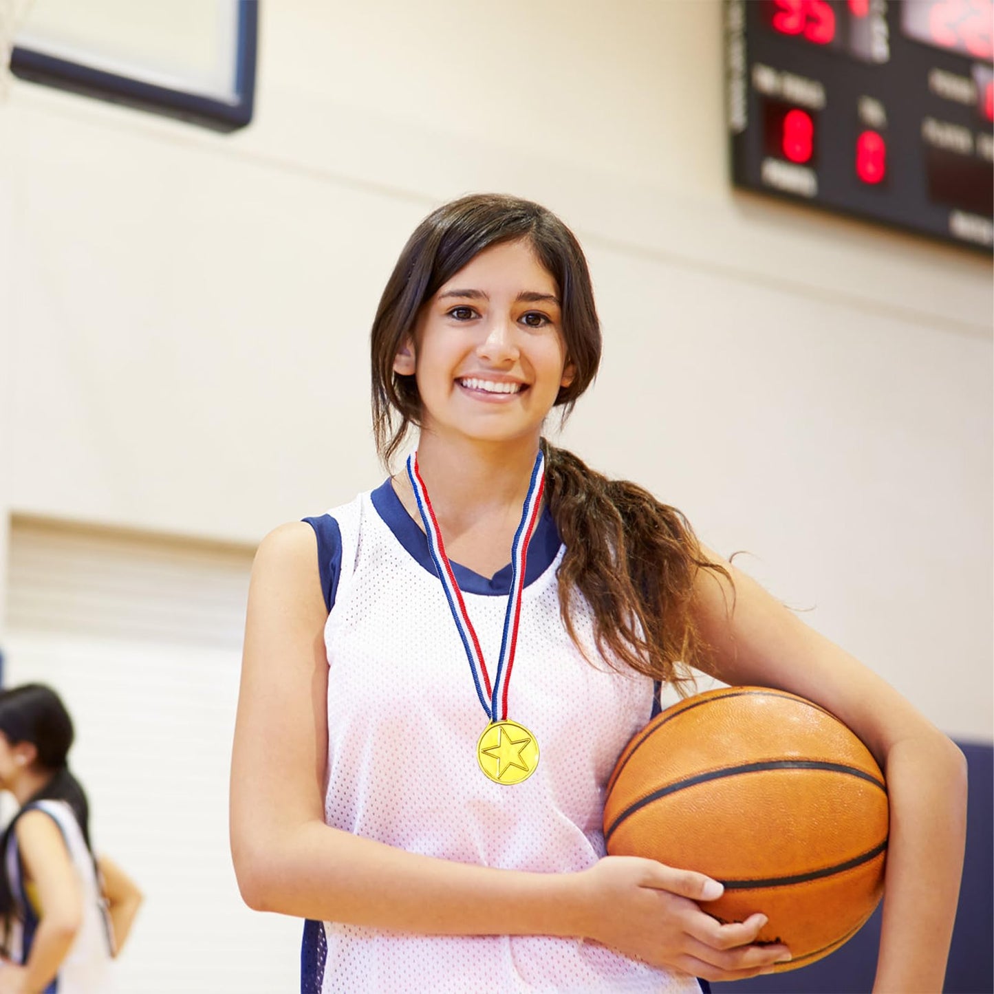 Jizvxe 50 Pieces Plastic Gold Winner Award Medals,Ribbon Necklaces Award Medals,Bulk Gold Competition Medal for Sports,Rewards,Games,Party Favors,Talent Show