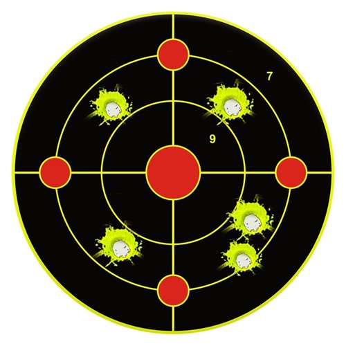 NYEONHRT 6" Shooting Targets Splatter Target Stickers, 100 Pcs Self Adhesive Paper Targets for Shooting Range with Fluorescent Yellow Impact Feedback for Gun and Archery Shooting Range (Yellow)