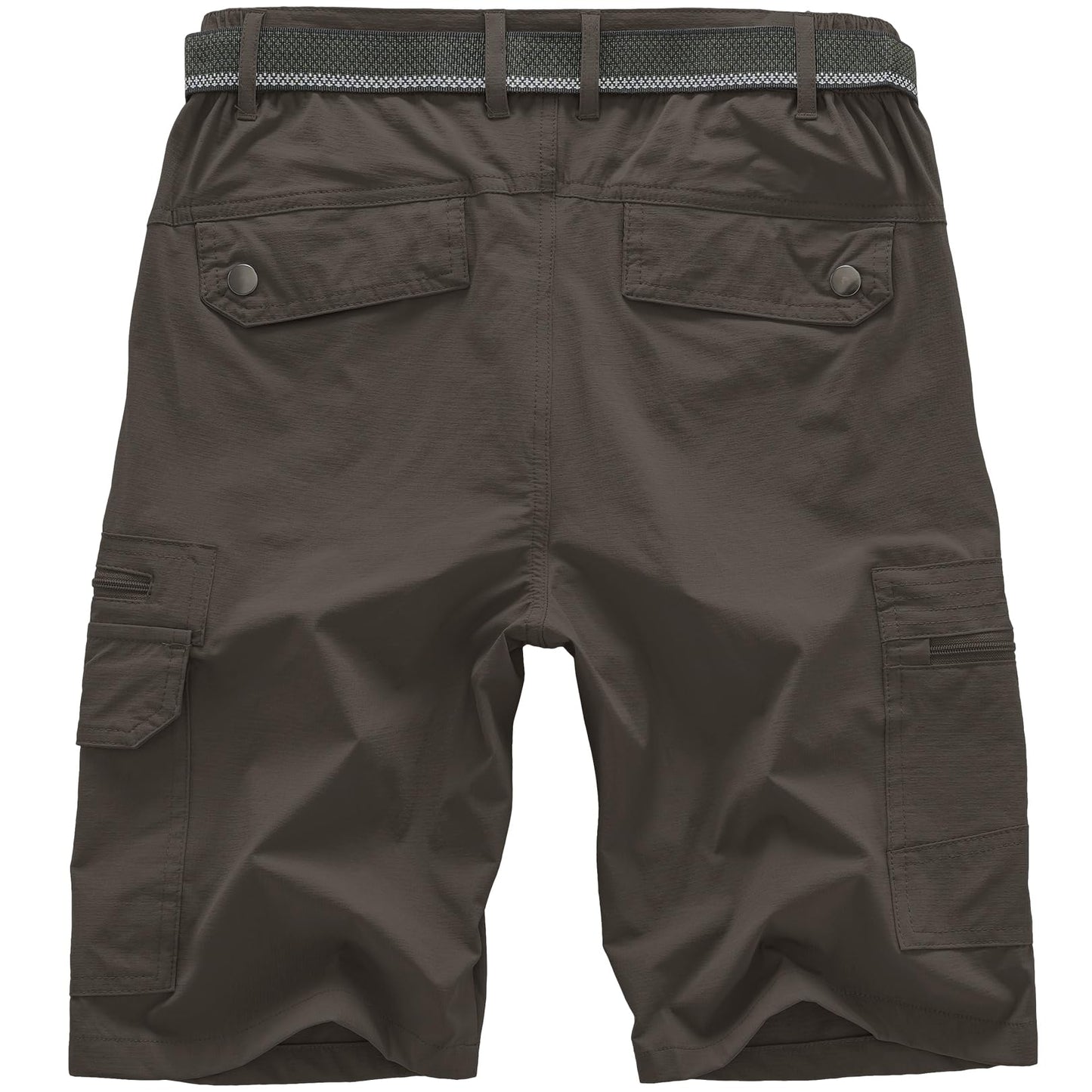 Jessie Kidden Mens Outdoor Casual Expandable Waist Lightweight Water Resistant Quick Dry Fishing Hiking Shorts (6222 Dark Brown 38)