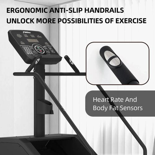 Stair Stepper with Auxiliary Ladder, Commercial Grade Stair Climber Exercise Machine,15 Speed Levels Stepping Machine for Cardio and Lower Body Workouts, 660LBS, 15-164 Steps/Minute