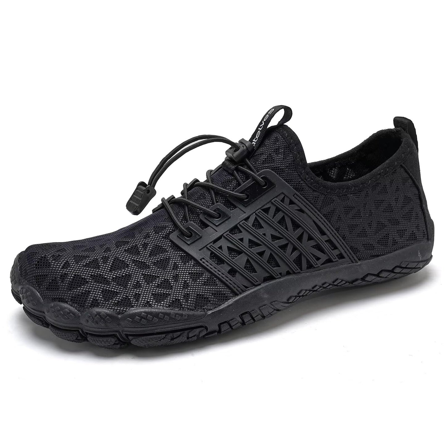 WateLves Water Shoes Mens Womens Barefoot Quick-Dry Aqua Sock Outdoor Athletic Sport Shoes for Swim Beach Pool Hiking Surfing Walking(F-Black, 48)