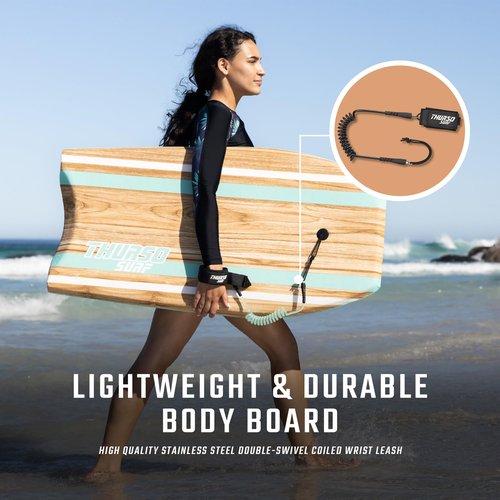 THURSO SURF Quill 42'' Bodyboard Body Boards Perfect for Kids and Adults for Beach and Pool Fun Lightweight & Durable EPS Core Ideal for Wave Riding and Bodyboarding Turquoise