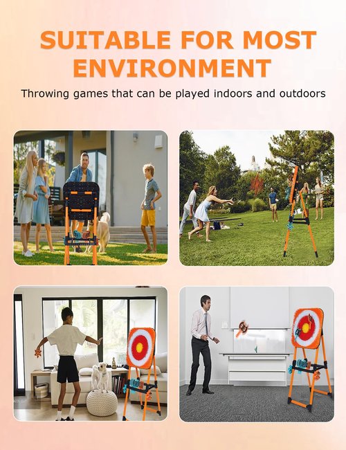 ZoLLa Axe Throwing Game for Backyard-with 8 Throwing Axe & 8 Throwing Stars,23.6in Foldable Target,Yard & Outdoor Games for Adults and Family