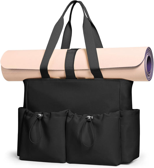 KALIDI Yoga Mat Bag Gym Bag for Women Tote with Pockets, Workout Bag Handbag with Zipper for Travel Sport Pilates Work Commute