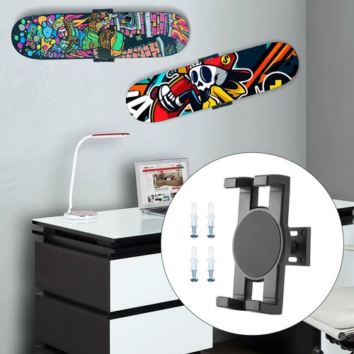 YIBEICO Skateboard Decks Wall Mount 360° Rotating Skateboard Wall Hanger, Extending & Floating Display Skateboard Wall Holder Grab & Go Storage Rack,Universal Skate Wall Mount Horizontal Any Angle (1)