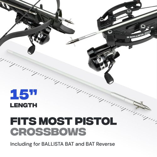 BALLISTA BAT Compound Crossbow Bowfishing Bundle with 3 Bowfishing Arrows, BL25 Spincast Reel for Casting Rod, Slingshot Fishing, and Reel Mount Seat