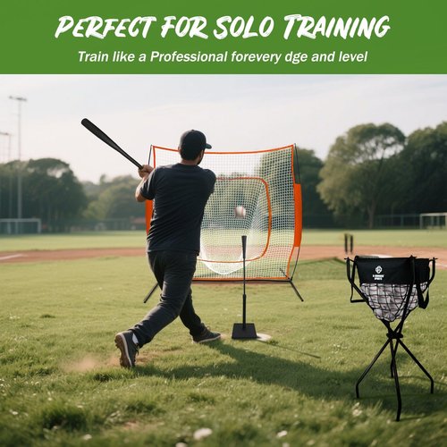 G-Squared BCDY1 Heavy Duty Ball Caddy,Holds 100+ Balls, Tool Free Assembly and Detachable Bag, Ideal for Solo/Pro Training, Easy Move