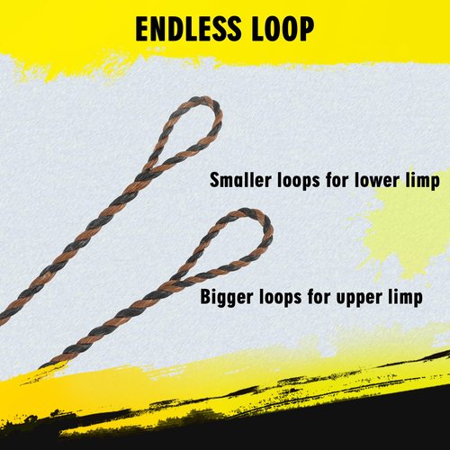 LWANO D97 Flemish Twist Bow String - Handmade Fast Flight Bow String Replacement Bowstring for Traditional Longbow Recurve Bow (Black+Brown, AMO 62"(Actual Length 59"))