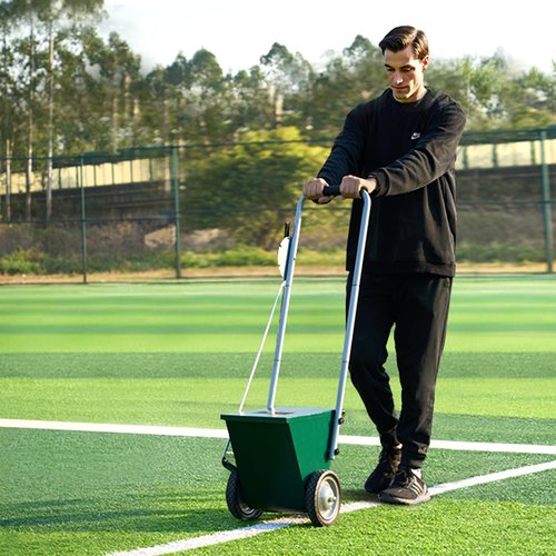 VEVOR 25 lbs Dry Line Chalker with Heavy-Duty Metal Wheels, Adjustable 2 or 4 Inch Dry Line Marker Machine for Baseball & Softball, Wheeled with Rubber Handle, Large Powder Capacity, Green