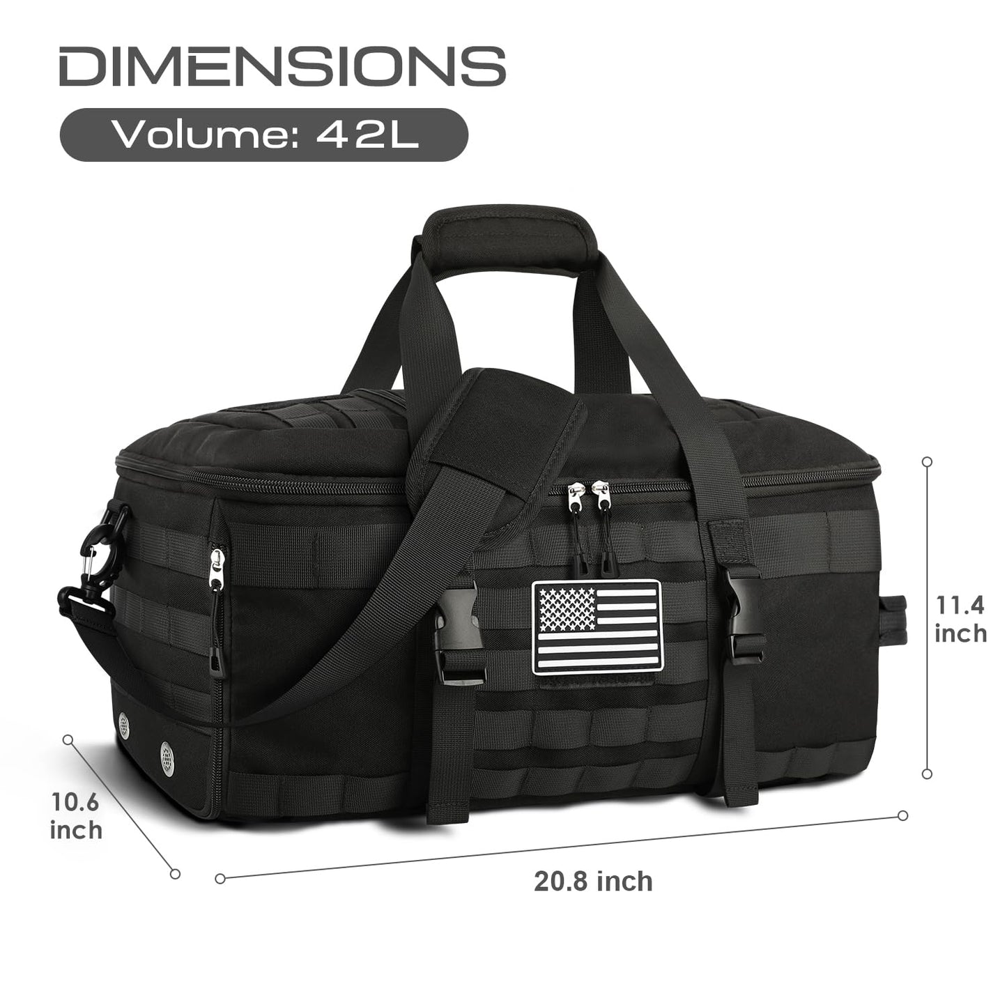 Gym Bags for Men, Large Tactical Duffle Bag with Shoe Compartment