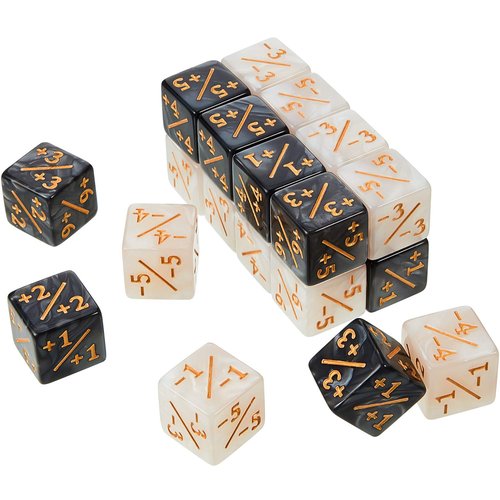 48 Pieces Counter Dice MTG Minus Plus 1 Tokens Magic Counters Bulk D6 Dice Set Compatible with MTG TCG Cards Gaming Accessories
