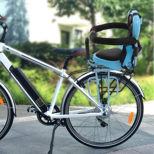 Mlonausz Child Safety Bike Seat w/Backrest for Kids Bike Saddle Seats Rack Rest Cushion